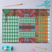 ein grün-schwarzes Muster mit einem Baum in der Mi Seidenpapier (Basteln)