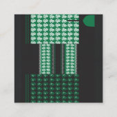 ein grün-schwarzes Muster mit einem Baum in der Mi Treuekarte (Rückseite)