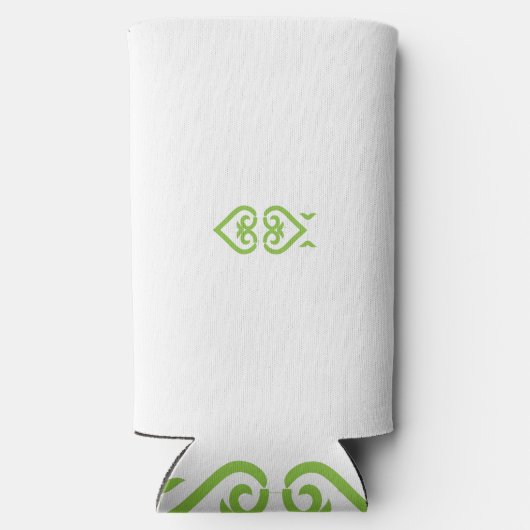 ein grün-weißes Logo mit einem stilisierten Design Selters Dosenkühler (Rückseite)