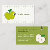 ein grüner Apfel und ein kleiner Wurm Visitenkarte (Vorne/Hinten)