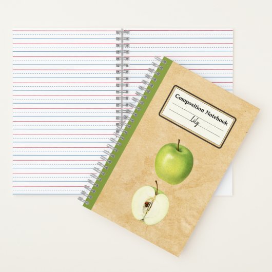 Ein grüner Apfel und eine halbe Personalisierte Zu Notizblock (Innen)