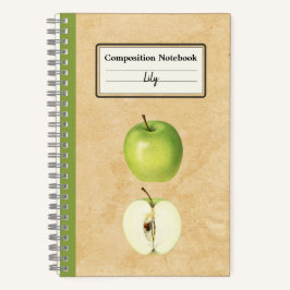 Ein grüner Apfel und eine halbe Personalisierte Zu Notizblock