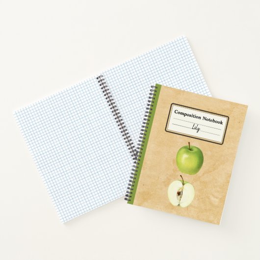 Ein grüner Apfel und eine halbe Personalisierte Zu Notizblock (Innenseite)