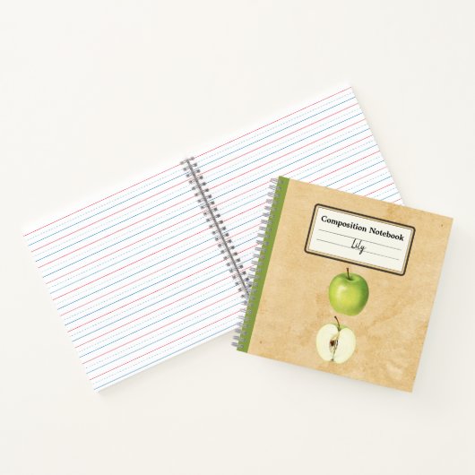 Ein grüner Apfel und eine halbe Personalisierte Zu Notizblock (Innenseite)