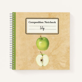 Ein grüner Apfel und eine halbe Personalisierte Zu Notizblock