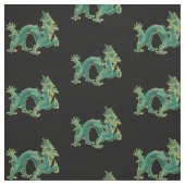 Ein grüner Drache mit Goldordnung Stoff (Muster)