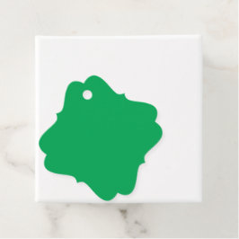 ein grüner Hintergrund mit Geschenkanhänger
