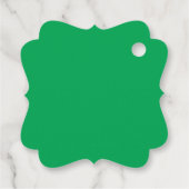 ein grüner Hintergrund mit Geschenkanhänger (Rückseite)