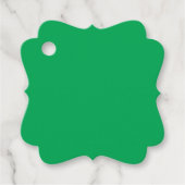 ein grüner Hintergrund mit Geschenkanhänger (Vorderseite)
