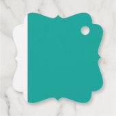 ein grüner Hintergrund mit Geschenkanhänger (Rückseite)