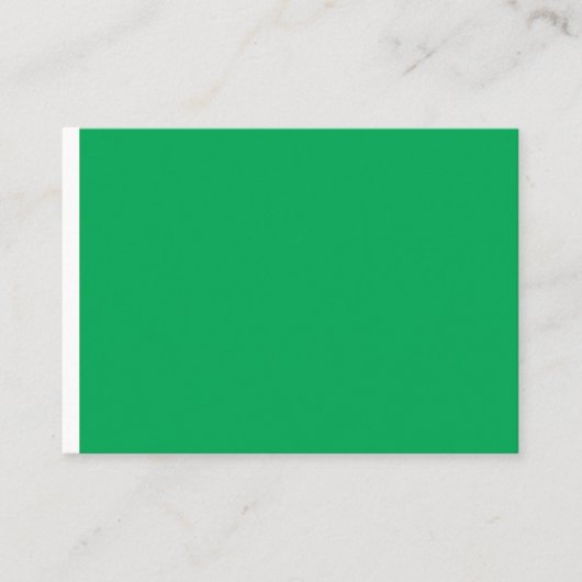 ein grüner Hintergrund mit Platzkarte (Vorderseite)