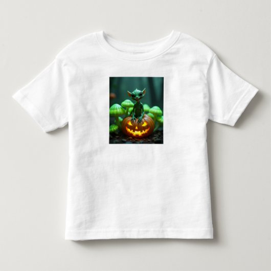 Ein grüner Kürbis und eine halbe Alien Kleinkind T-shirt (Vorderseite)