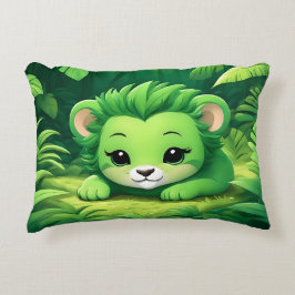 Ein grüner Löwengürtel im Dschungelkissen Dekokissen
