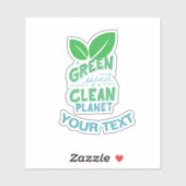 Ein grüner Planet ist sauberer Planet, KLIMAWANDEL Aufkleber (Blatt)