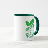 Ein grüner Planet ist sauberer Planet, KLIMAWANDEL Tasse (VorderseiteRechts)