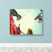 Ein grüner und atmungsaktiver Planet Leinwanddruck (Insitu (Holzboden))