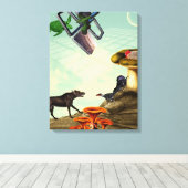 Ein grüner und atmungsaktiver Planet Leinwanddruck (Insitu (Holzboden))