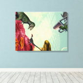 Ein grüner und atmungsaktiver Planet Leinwanddruck (Insitu (Holzboden))