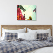 Ein grüner und atmungsaktiver Planet Leinwanddruck (Insitu (Schlafzimmer))