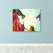 Ein grüner und atmungsaktiver Planet Leinwanddruck (Insitu (Holzboden))