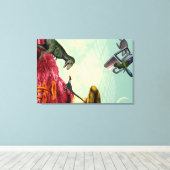 Ein grüner und atmungsaktiver Planet Leinwanddruck (Insitu (Holzboden))