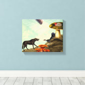 Ein grüner und atmungsaktiver Planet Leinwanddruck (Insitu (Holzboden))