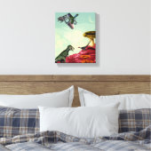 Ein grüner und atmungsaktiver Planet Leinwanddruck (Insitu (Schlafzimmer))