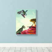 Ein grüner und atmungsaktiver Planet Leinwanddruck (Insitu (Holzboden))