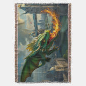 Ein grüner walisischer Drache Terrorizes London Decke (Vorderseite Vertikal)