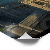 Ein grüner walisischer Drache Terrorizes London Poster (Ecke)