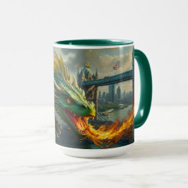 Ein grüner walisischer Drache Terrorizes London Tasse