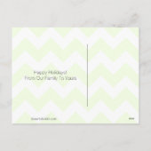 Ein grüner Weihnachtsbaum Zickzack Streifen Feiertagspostkarte (Rückseite)