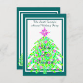 Ein grünes abstraktes einladung (Vorne/Hinten)