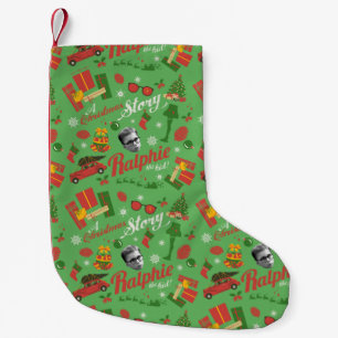 Ein grünes Icon-Muster in der Weihnachtsgeschicht Kleiner Weihnachtsstrumpf