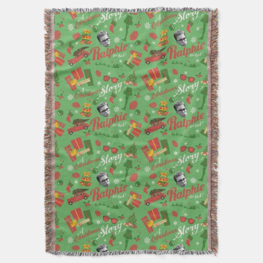 Ein grünes Icon-Muster in der Weihnachtsgeschichte Decke (Vorderseite Vertikal)