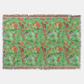 Ein grünes Icon-Muster in der Weihnachtsgeschichte Decke (Vorderseite)