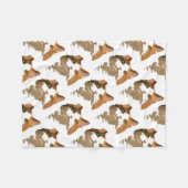 Ein grünes Mit Augen Calico Katze Kunstportrait Fleecedecke (Vorderseite (Horizontal))