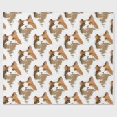 Ein grünes Mit Augen Calico Katze Kunstportrait Geschenkpapier (Flach)