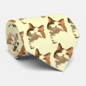 Ein grünes Mit Augen Calico Katze Kunstportrait Krawatte (Gerollt)