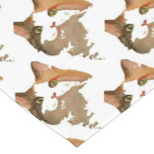 Ein grünes Mit Augen Calico Katze Kunstportrait Kurzer Tischläufer (Ecke)