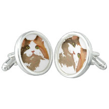 Ein grünes Mit Augen Calico Katze Kunstportrait