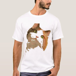 Ein grünes Mit Augen Calico Katze Kunstportrait T-Shirt