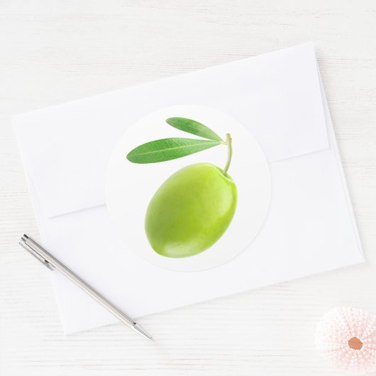 Ein grünes Olivenöl Runder Aufkleber (Umschlag)