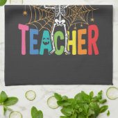 Ein gruseliger Halloween-Lehrer-Design_1 Geschirrtuch (Gefaltet)