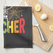 Ein gruseliger Halloween-Lehrer-Design_1 Geschirrtuch (Viertel Falte)
