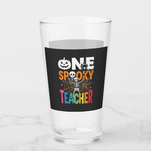 Ein gruseliger Halloween-Lehrer-Design_1 Glas (Vorderseite)