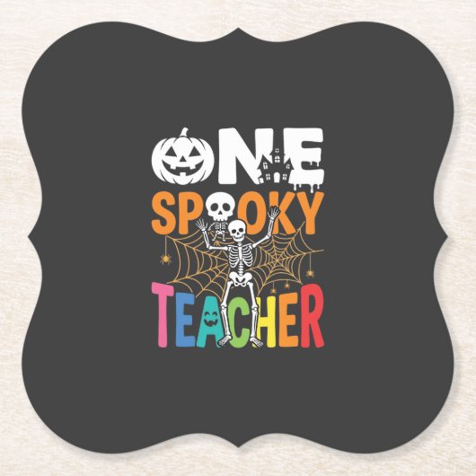 Ein gruseliger Halloween-Lehrer-Design_1 Untersetzer (Vorderseite)