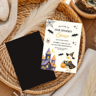 Ein gruseliger Herbst-Halloween-Gans zum ersten Ge Einladung