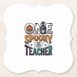 Ein gruseliger Lehrer Halloween-Vektordesign_1 Untersetzer