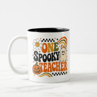 Ein gruseliger Lehrer-Kürbis-Halloween-Cute-Mug-Ge Zweifarbige Tasse